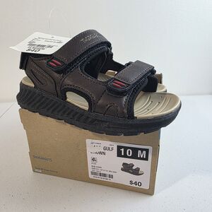 Thereabouts Toddler Size 10 Boys Sandals Brown Open Strap Lil Gulf Kids Youth